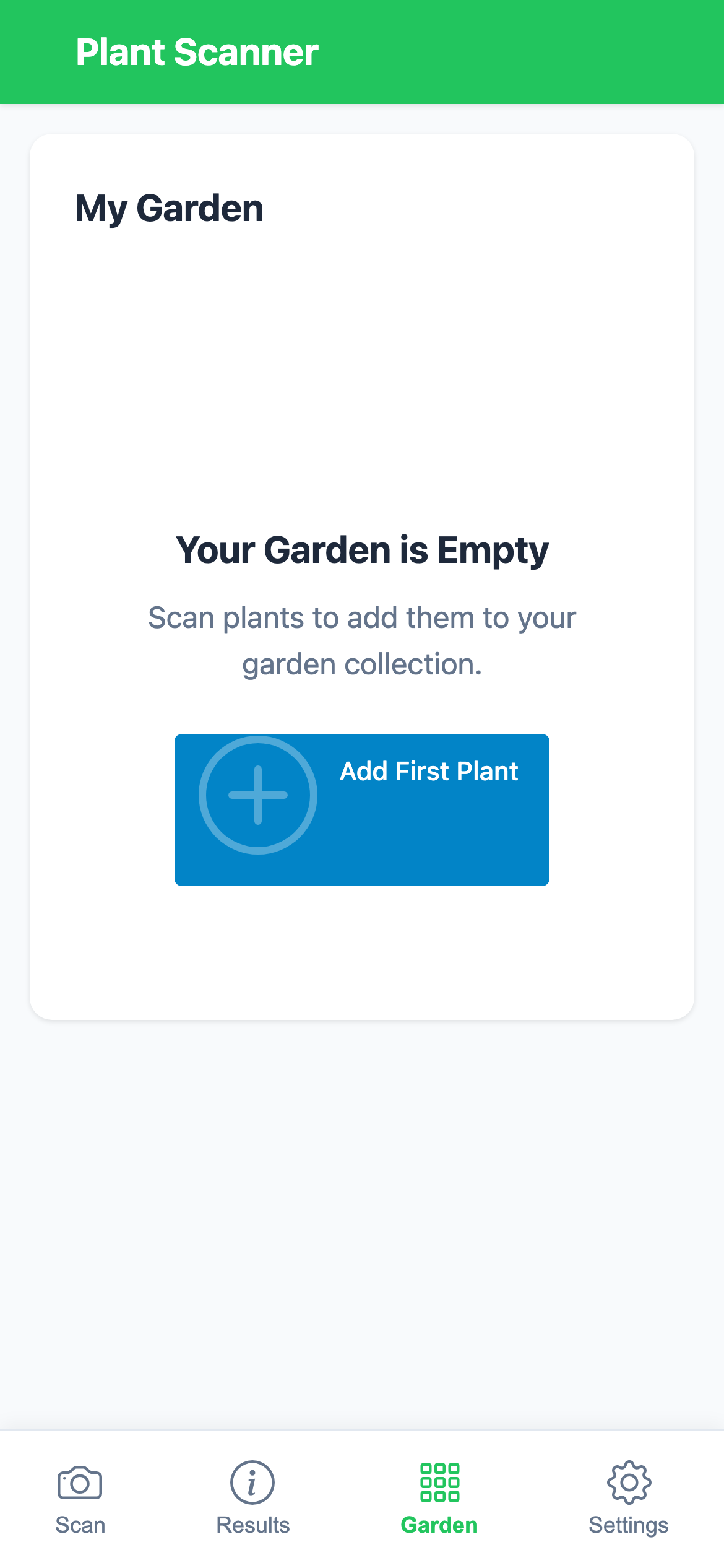Plant Scanner Premium main interface